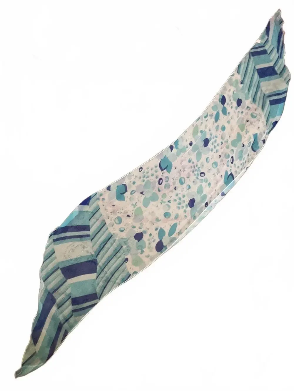 Lightweight Blue and White Patterned Scarf Wrap Abstract Beach Ocean Cover up